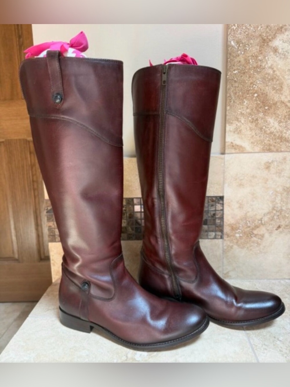 Frye Tall Leather Riding Boots Brown